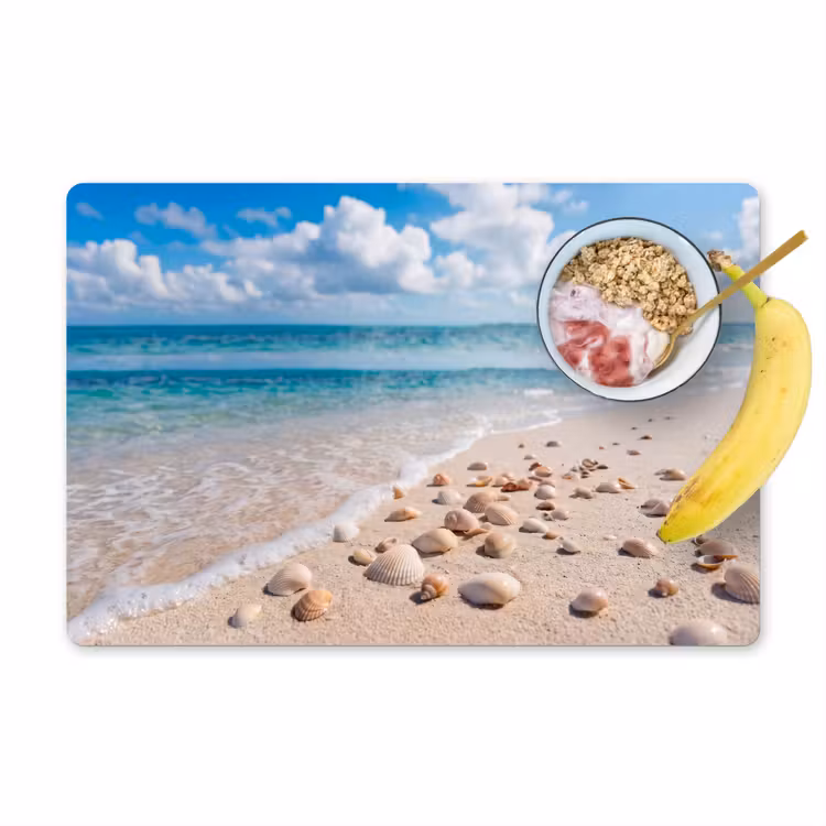 Placemat - 6 stuks - Schelpen - Strand - Natuur - Beige — 1