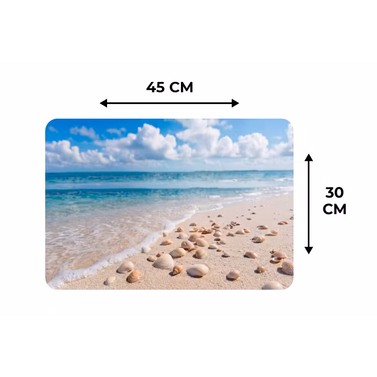 Placemat - 6 stuks - Schelpen - Strand - Natuur - Beige — 3