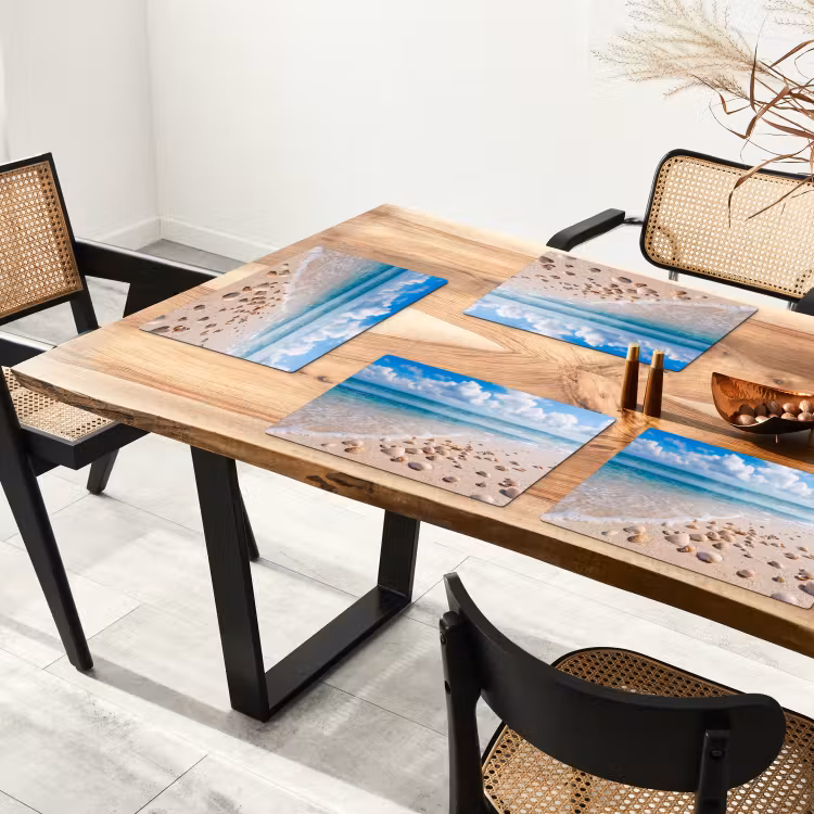 Placemat - 6 stuks - Schelpen - Strand - Natuur - Beige — 5