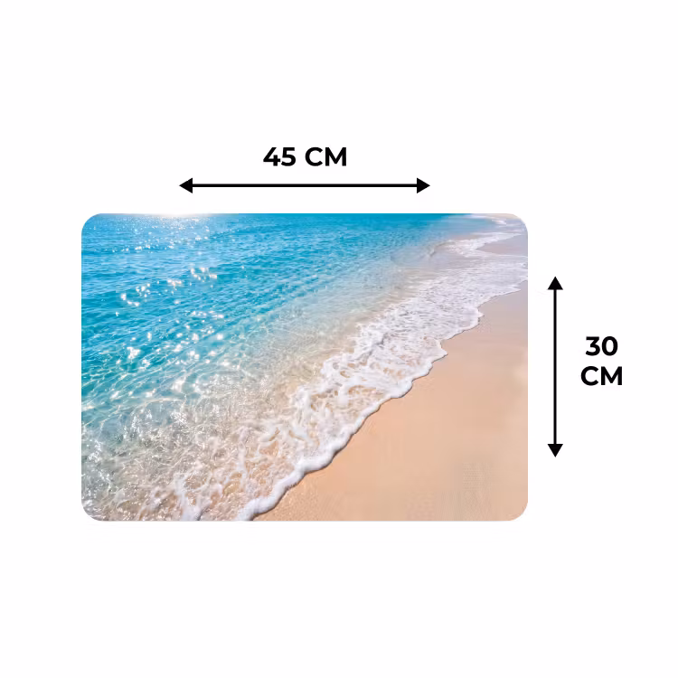 Placemat - 6 stuks - Strand - Water - Natuur - Blauw - Beige — 3