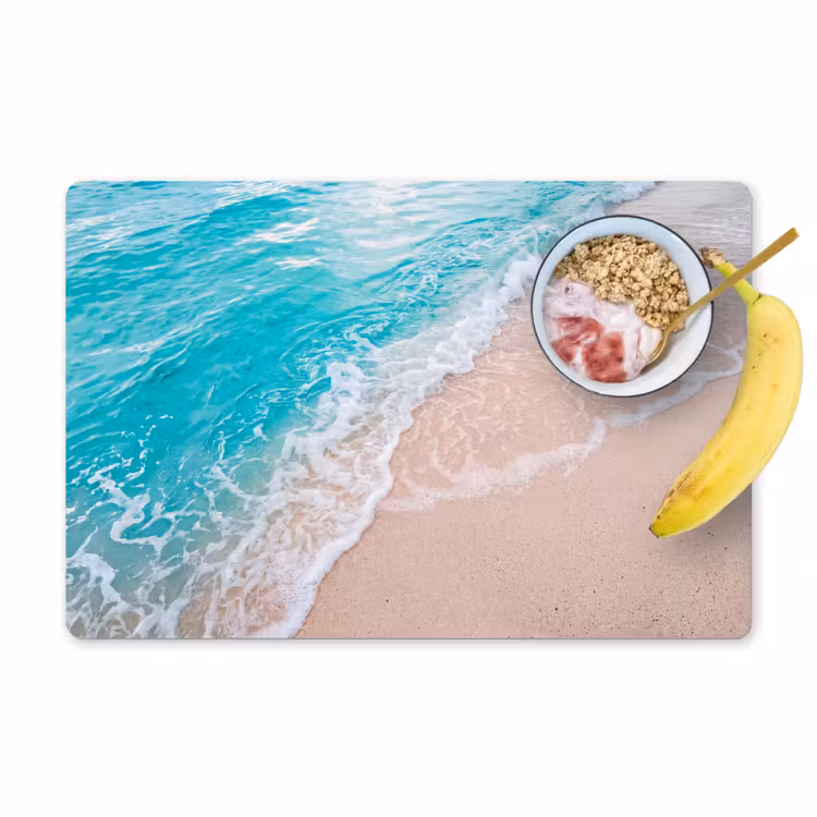 Placemat - 6 stuks - Strand - Zee - Golf - Natuur - Blauw — 1