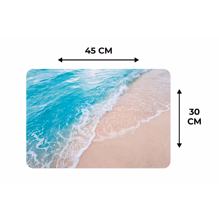 Placemat - 6 stuks - Strand - Zee - Golf - Natuur - Blauw — 3