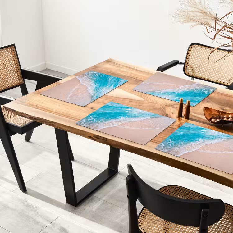 Placemat - 6 stuks - Strand - Zee - Golf - Natuur - Blauw — 5