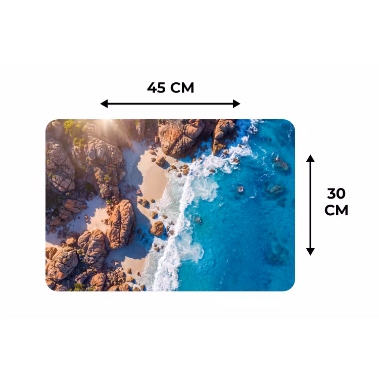 Placemat - 6 stuks - Strand - Zee - Rotsen - Natuur - Blauw — 3