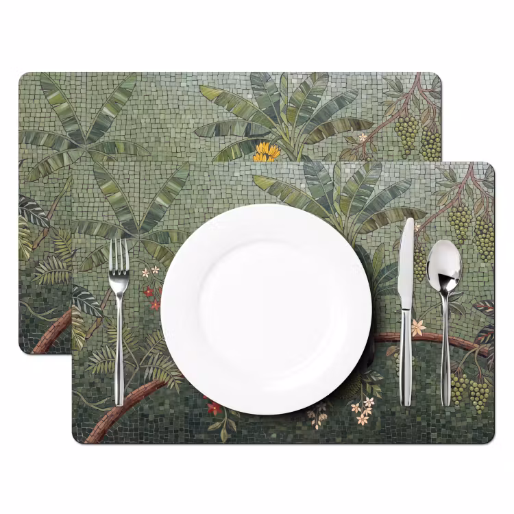 Placemat - 6 stuks - Vogel - Dier - Jungle - Mozaïek - Natuur — 2