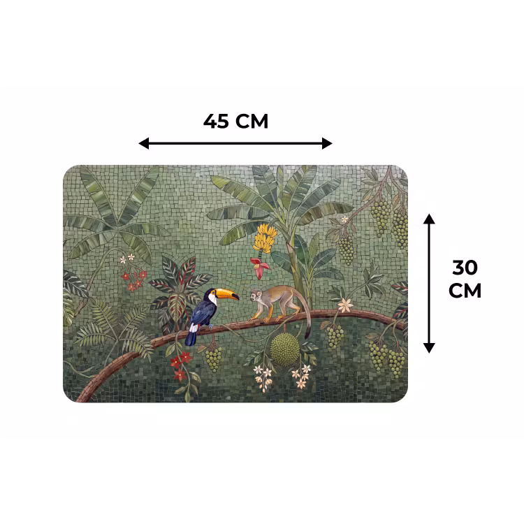 Placemat - 6 stuks - Vogel - Dier - Jungle - Mozaïek - Natuur — 3