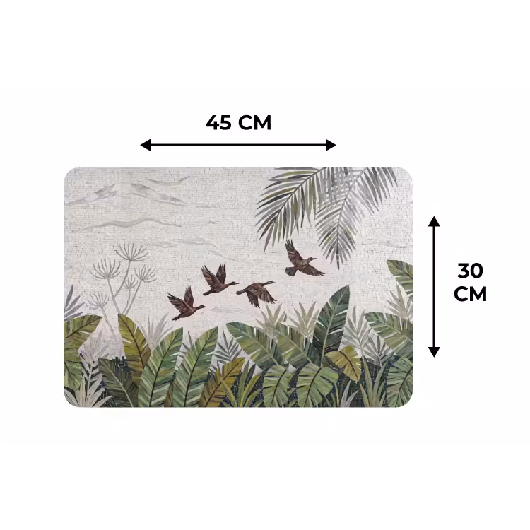 Placemat - 6 stuks - Vogel - Vliegend - Tropisch - Mozaïek - Groen — 3