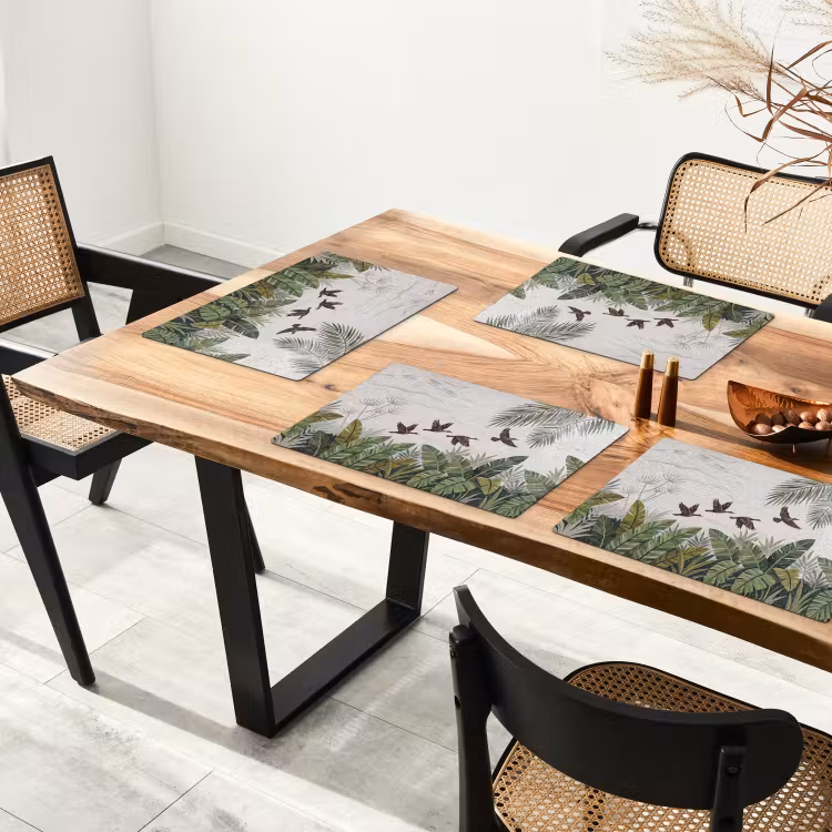 Placemat - 6 stuks - Vogel - Vliegend - Tropisch - Mozaïek - Groen — 5