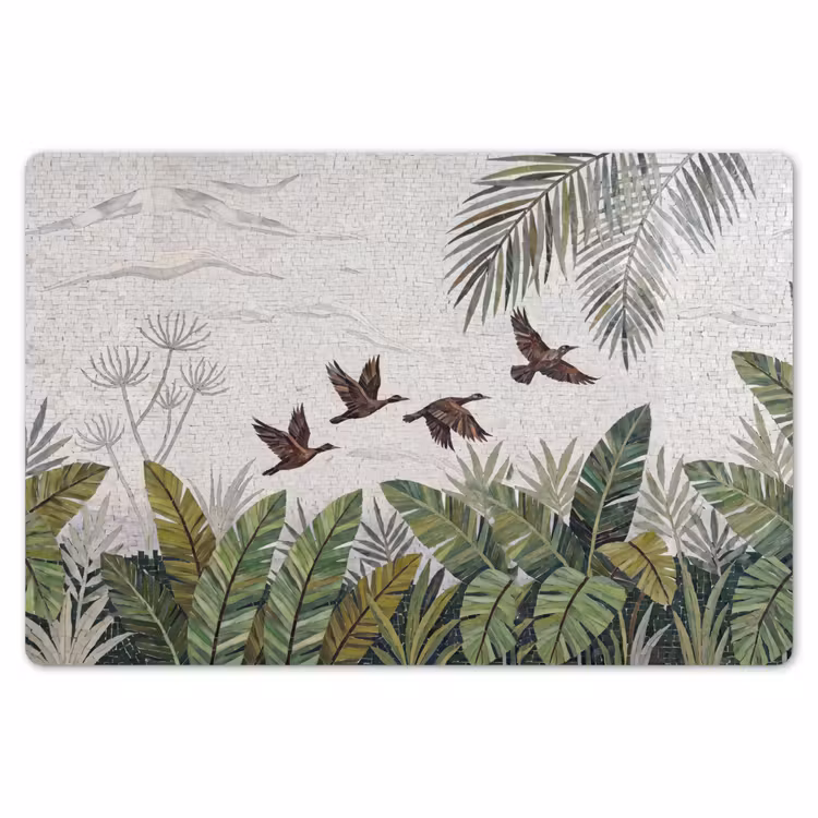 Placemat - 6 stuks - Vogel - Vliegend - Tropisch - Mozaïek - Groen — 7