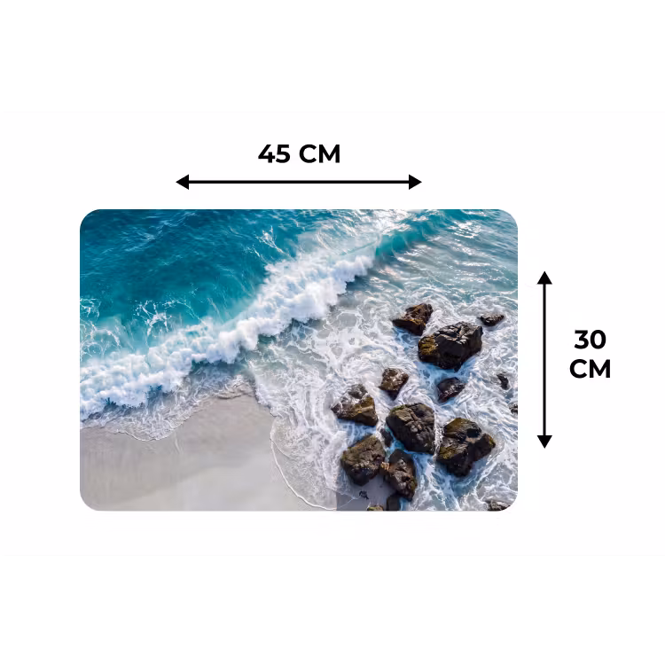 Placemat - 6 stuks - Zee - Golf - Strand - Natuur - Blauw — 3