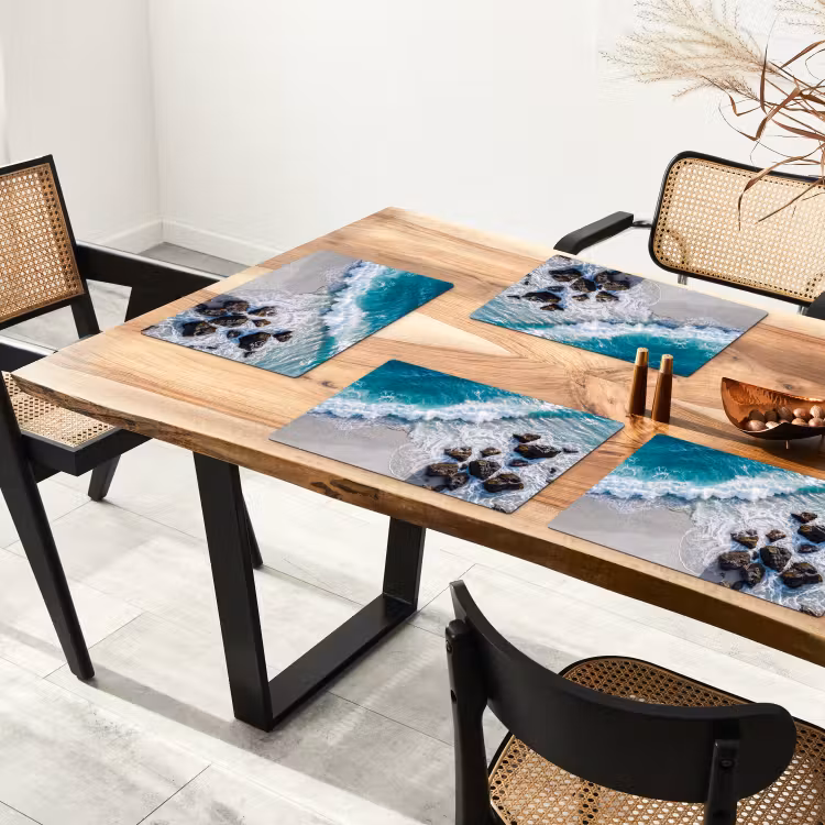 Placemat - 6 stuks - Zee - Golf - Strand - Natuur - Blauw — 5