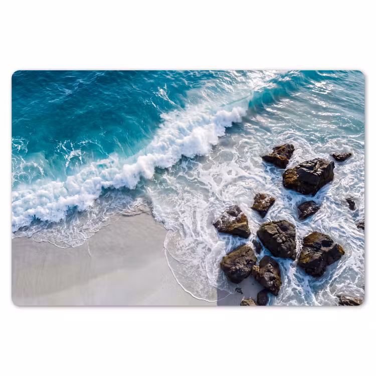 Placemat - 6 stuks - Zee - Golf - Strand - Natuur - Blauw — 7