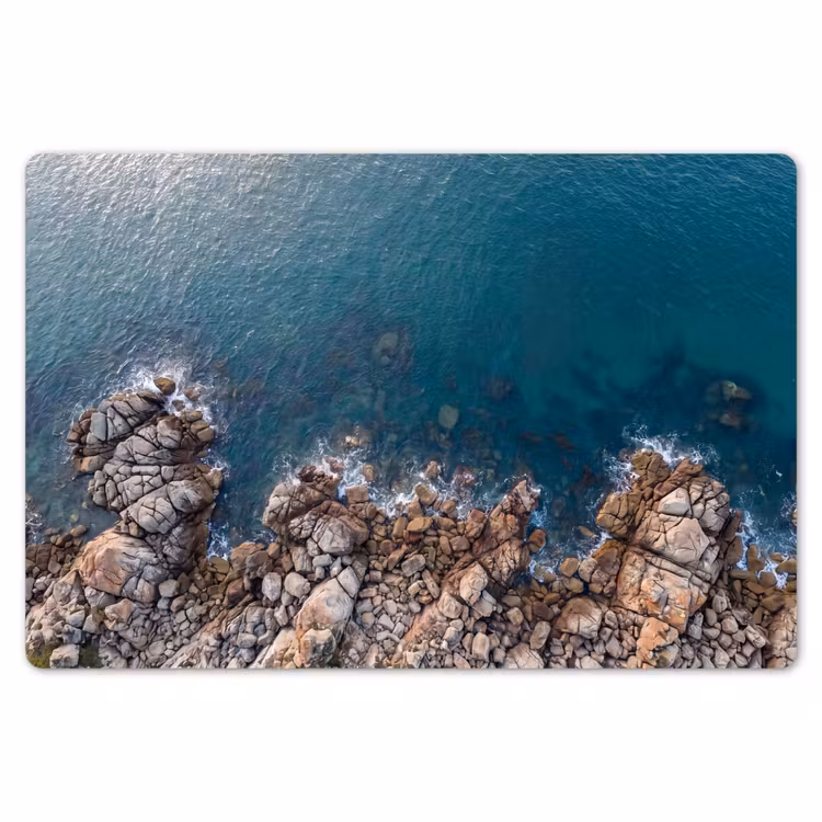 Placemat - 6 stuks - Zee - Kustlijn - Natuur - Abstract - Blauw — 7