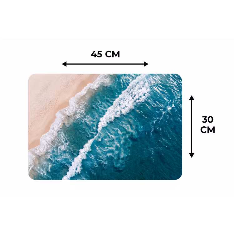 Placemat - 6 stuks - Zee - Strand - Golven - Natuur - Blauw — 3