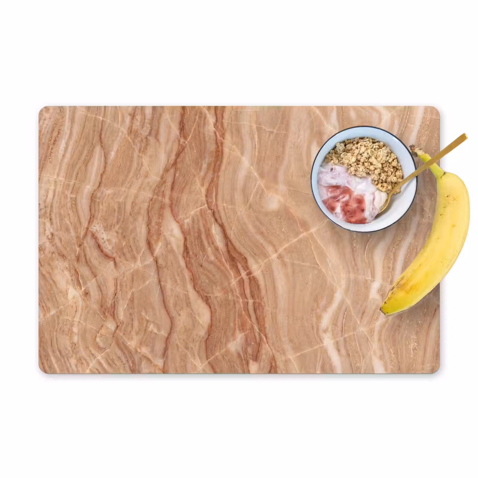 Placemat - 6 stuks - Marmer - Ader - Natuur - Abstract - Beige — 1