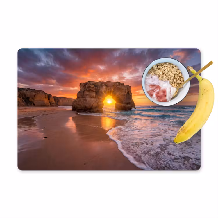 Placemat - 6 stuks - Kust - Rots - Zonsondergang - Zee - Natuur — 1