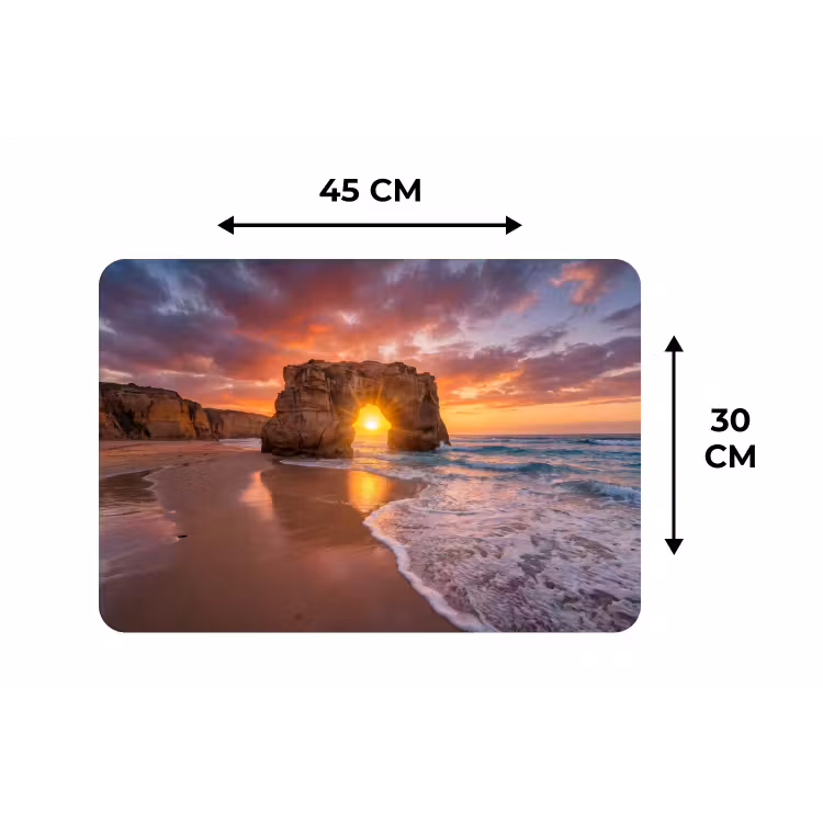 Placemat - 6 stuks - Kust - Rots - Zonsondergang - Zee - Natuur — 3