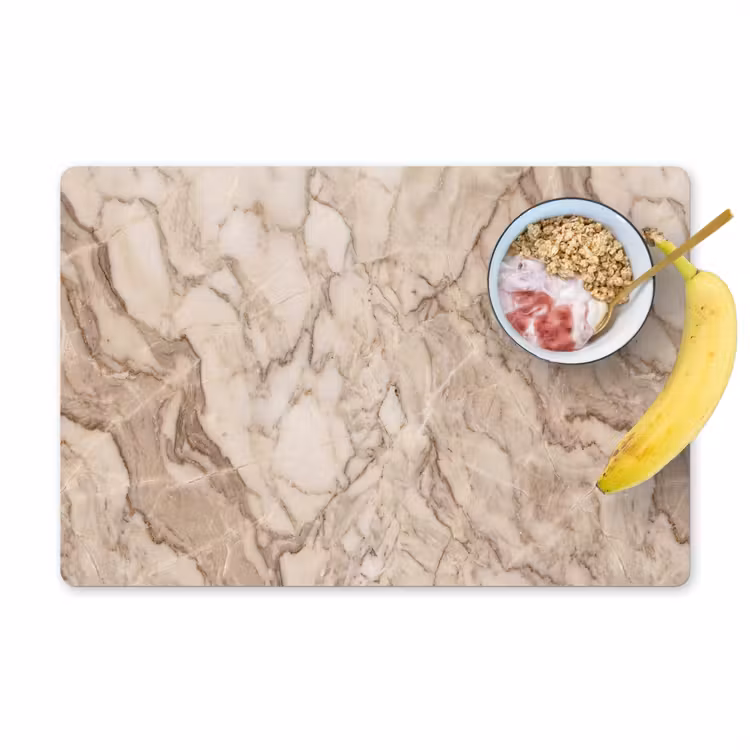Placemat - 6 stuks - Marmer - Aderen - Textuur - Beige - Modern — 1