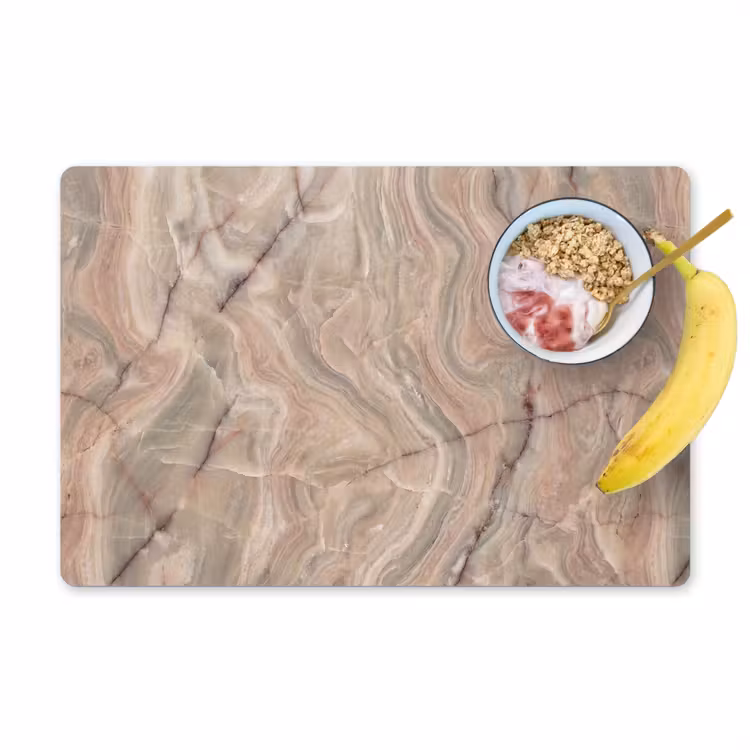 Placemat - 6 stuks - Marmer - Patroon - Abstract - Beige - Groen — 1