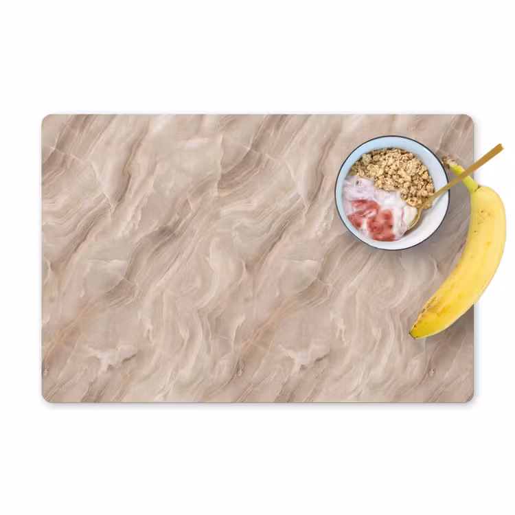 Placemat - 6 stuks - Steen - Golvend - Abstract - Beige — 1