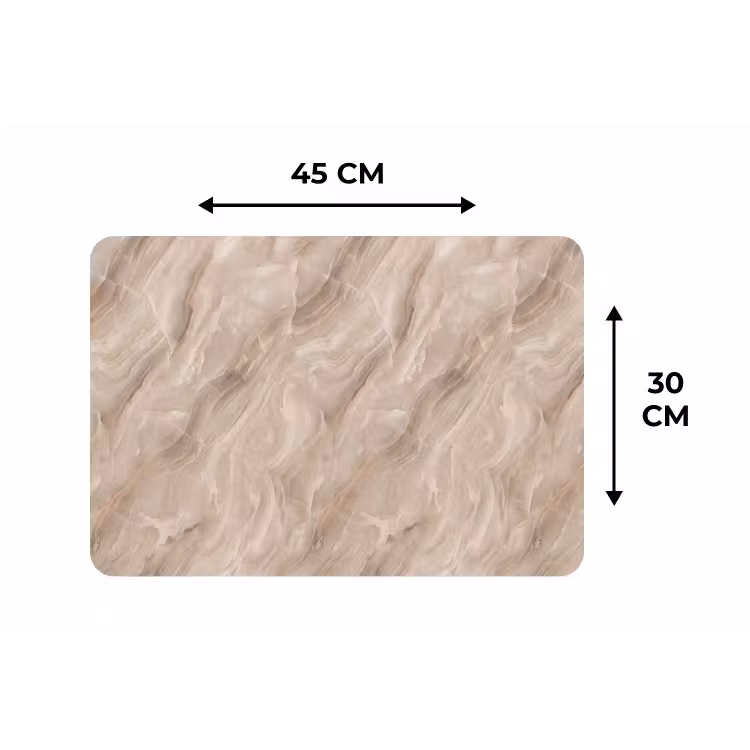 Placemat - 6 stuks - Steen - Golvend - Abstract - Beige — 3