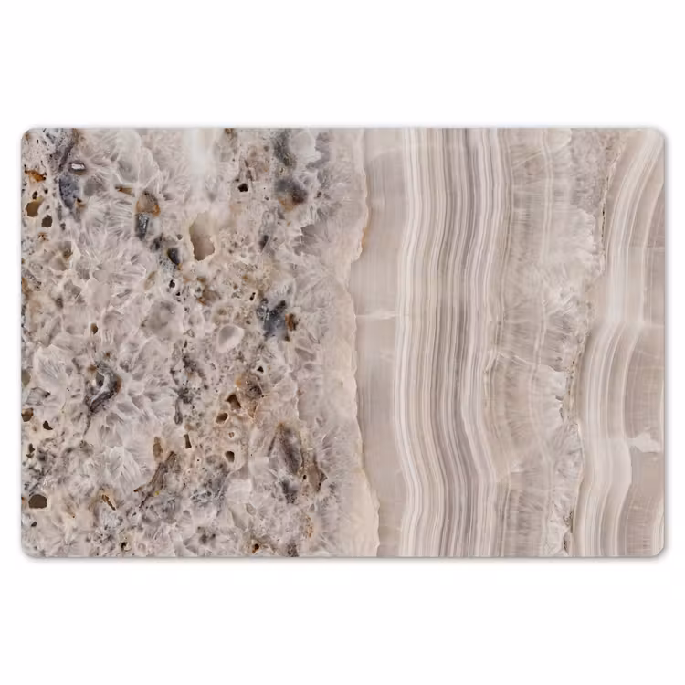 Placemat - 6 stuks - Steen - Textuur - Abstract - Beige - Wit — 7