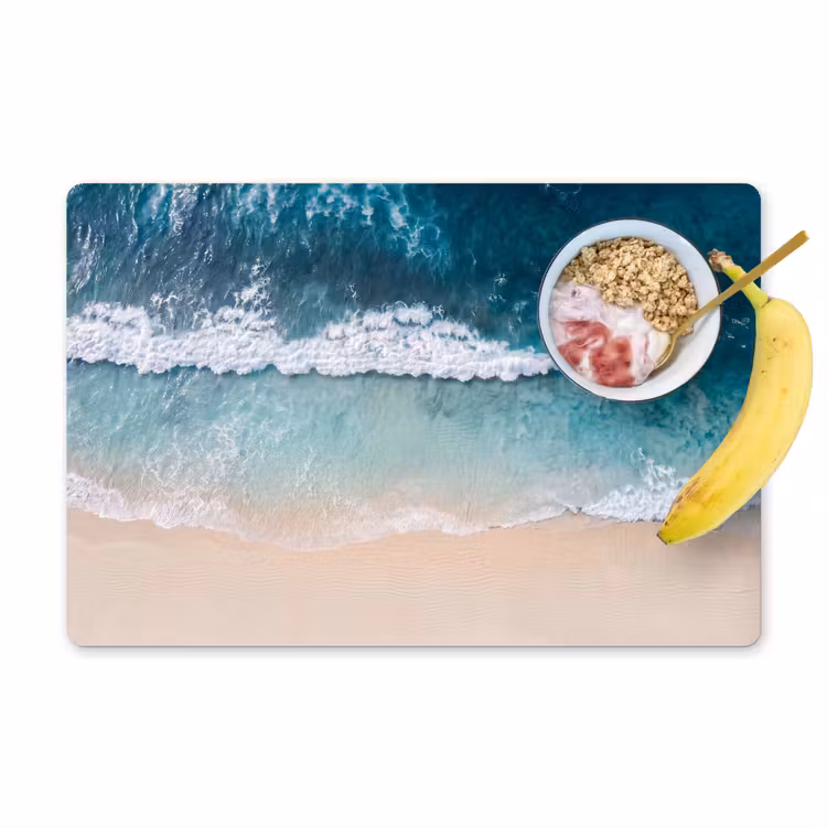 Placemat - 6 stuks - Strand - Zee - Golven - Natuur - Blauw — 1