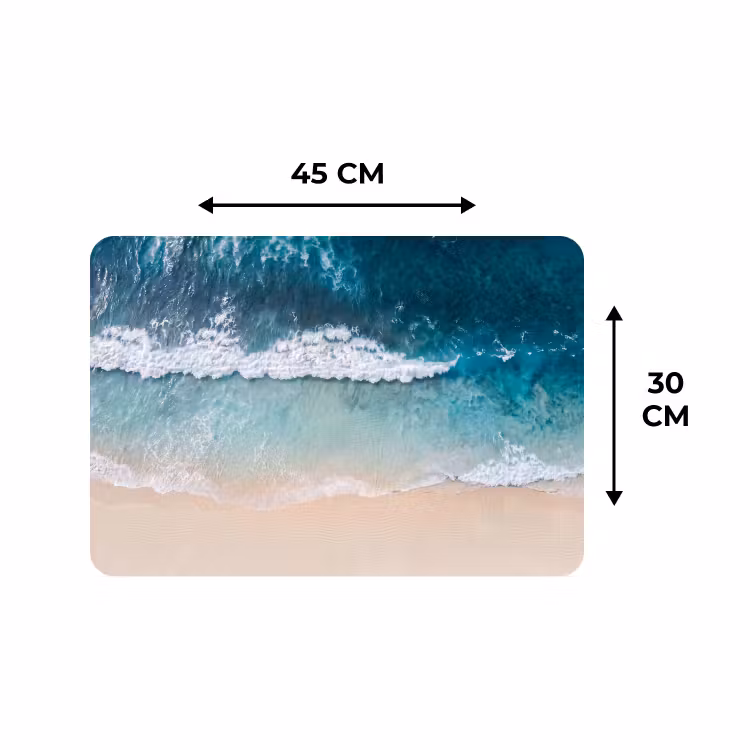 Placemat - 6 stuks - Strand - Zee - Golven - Natuur - Blauw — 3