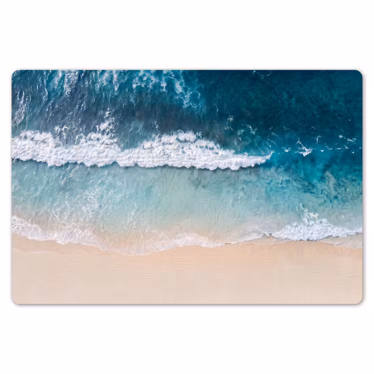 Placemat - 6 stuks - Strand - Zee - Golven - Natuur - Blauw — 7