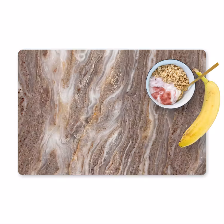 Placemat - 6 stuks - Textuur - Steen - Abstract - Beige — 1
