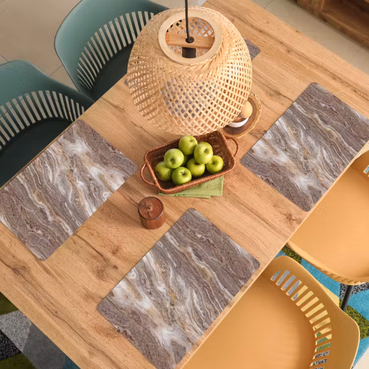 Placemat - 6 stuks - Textuur - Steen - Abstract - Beige — 6
