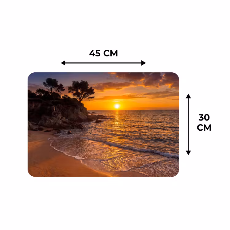 Placemat - 6 stuks - Zee - Kust - Zonsondergang - Natuur - Oranje — 3