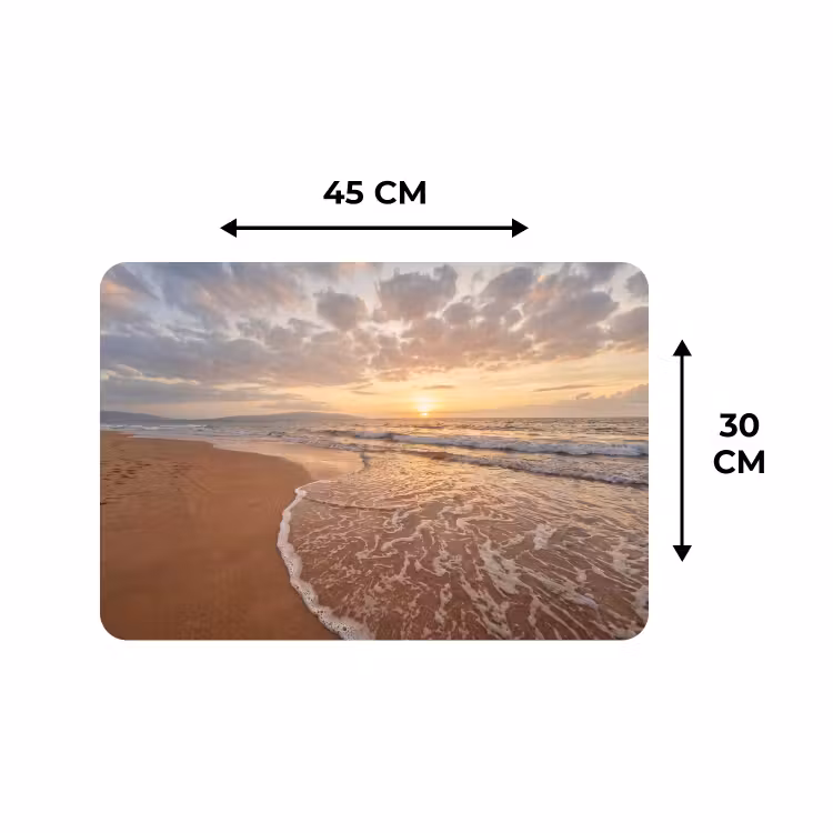 Placemat - 6 stuks - Zee - Kustlijn - Wolken - Landschap - Oranje — 3