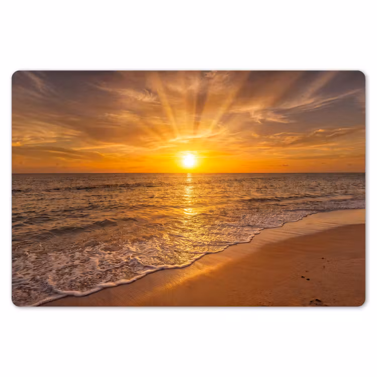 Placemat - 6 stuks - Zee - Zonsondergang - Golven - Kust - Oranje — 7