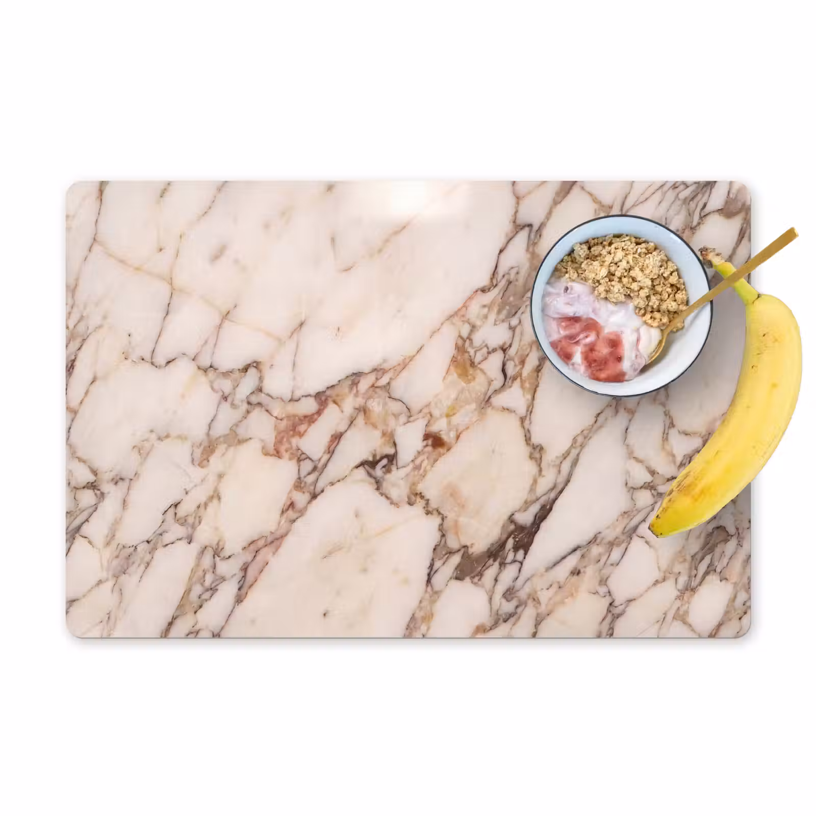 Placemat - 6 stuks - Textuur - Gesteente - Aderen - Abstract - Wit — 1