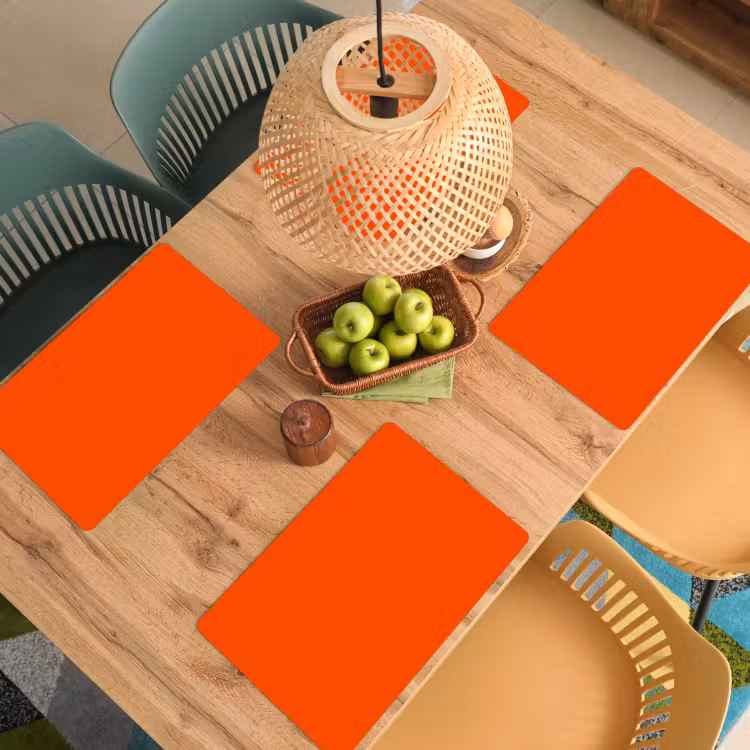 Placemat - 6 stuks - Fiery - Tangerine - Oranje — 6