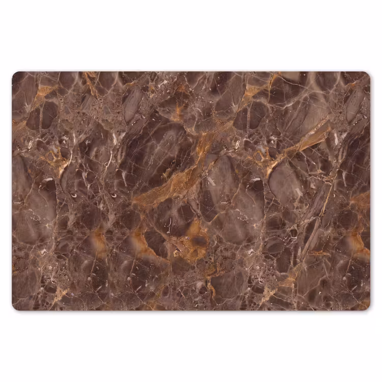 Placemat - 6 stuks - Marmer - Patroon - Natuur - Bruin - Goud — 7
