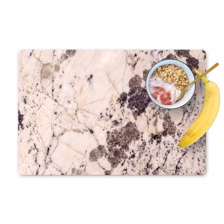 Placemat - 6 stuks - Natuursteen - Patroon - Abstract - Beige - Grijs — 1