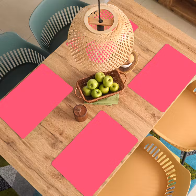 Placemat - 6 stuks - Neon - Flamingo - Roze — 6