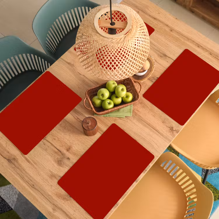 Placemat - 6 stuks - Oxblood - Maroon - Rood — 6