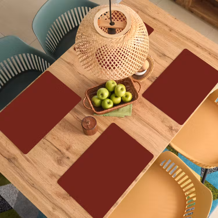Placemat - 6 stuks - Rustic - Terracotta - Rood — 6