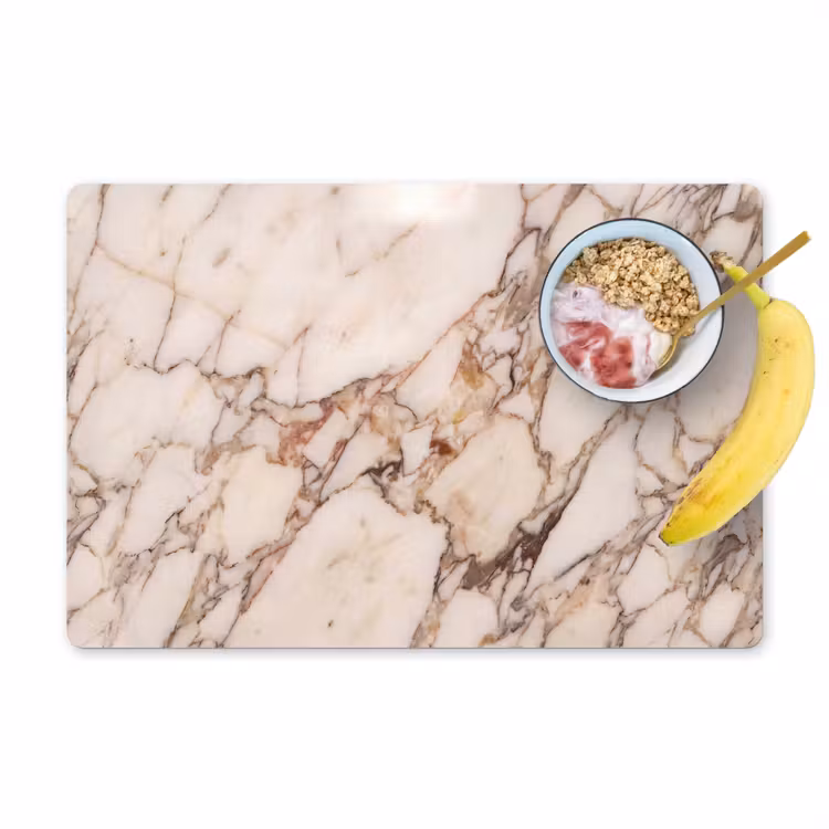 Placemat - 6 stuks - Textuur - Gesteente - Aderen - Abstract - Wit — 1