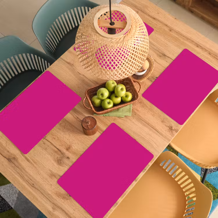 Placemat - 6 stuks - Velvet - Magenta - Roze — 6
