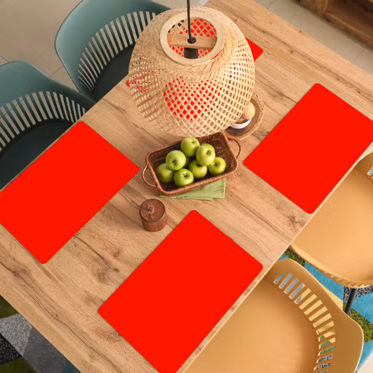 Placemat - 6 stuks - Vibrant - Vermilion - Rood — 6