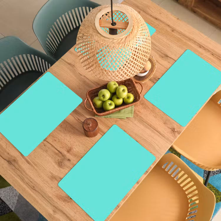 Placemat - 6 stuks - Electric - Cyan - Turkoois — 6