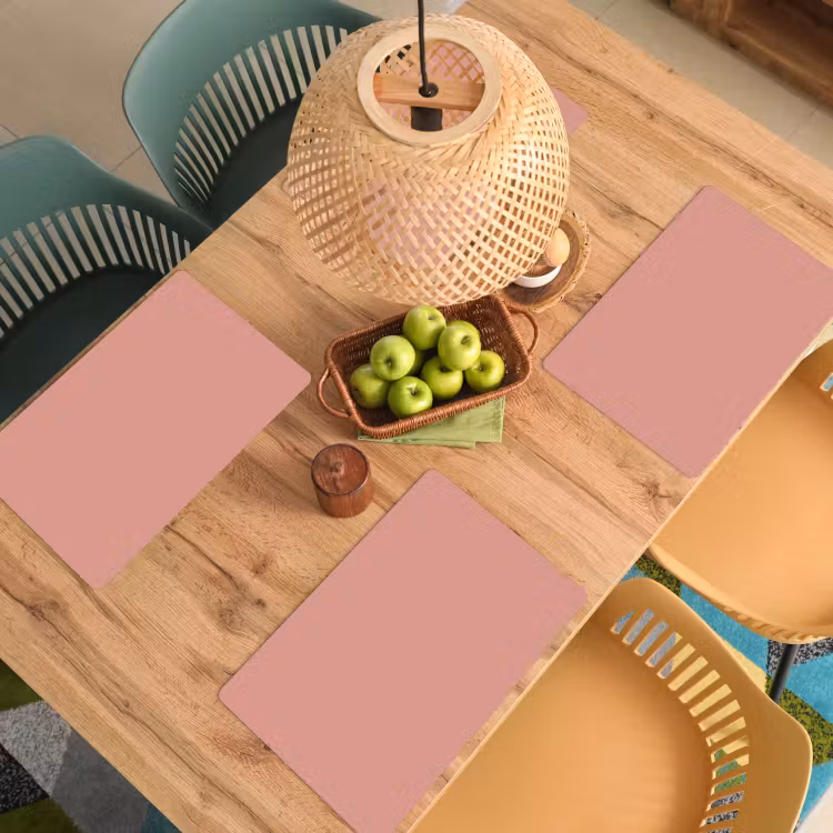 Placemat - 6 stuks - Muted - Salmon - Koraal — 6