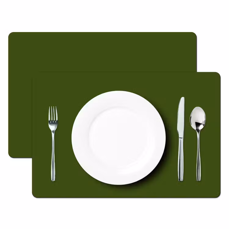 Placemat - 6 stuks - Olive - Drab - Groen — 2