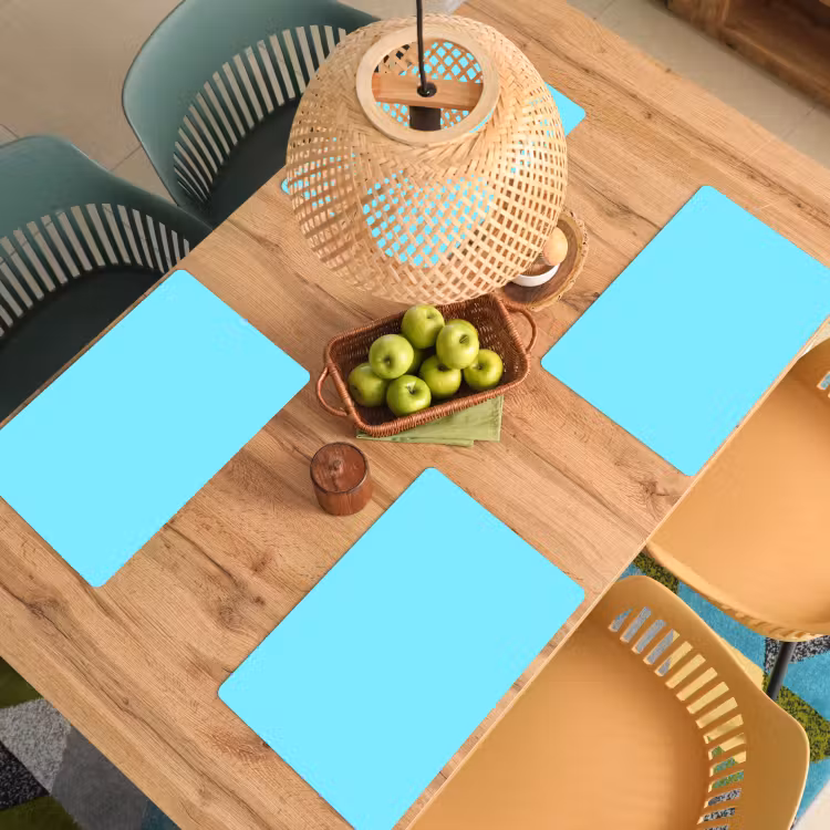 Placemat - 6 stuks - Electric - Cyan - Blauw — 6