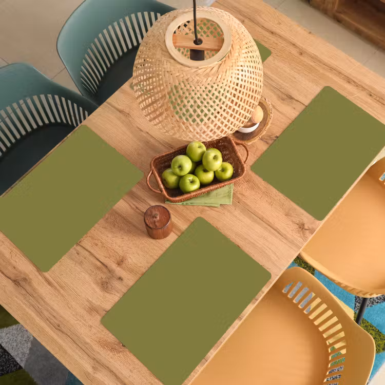 Placemat - 6 stuks - Juniper - Groen - Organisch — 6