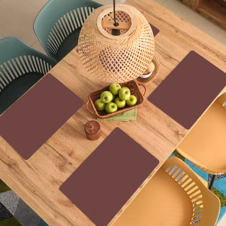 Placemat - 6 stuks - Velvet - Merlot - Rood — 6